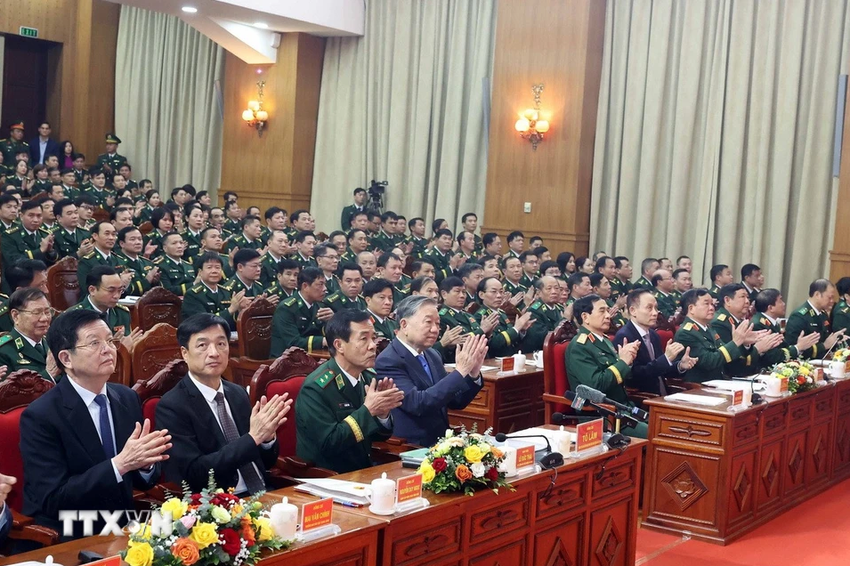 Tổng Bí thư Tô Lâm đến thăm, chúc Tết Bộ Tư lệnh Bộ đội Biên phòng. Ảnh: Thống Nhất/TTXVN