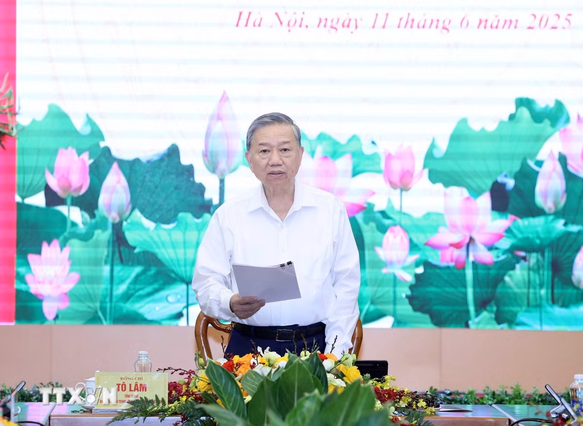 Tổng Bí thư Tô Lâm phát biểu chỉ đạo. (Ảnh: Thống Nhất/TTXVN). Tổng Bí thư Tô Lâm phát biểu chỉ đạo. (Ảnh: Thống Nhất/TTXVN).