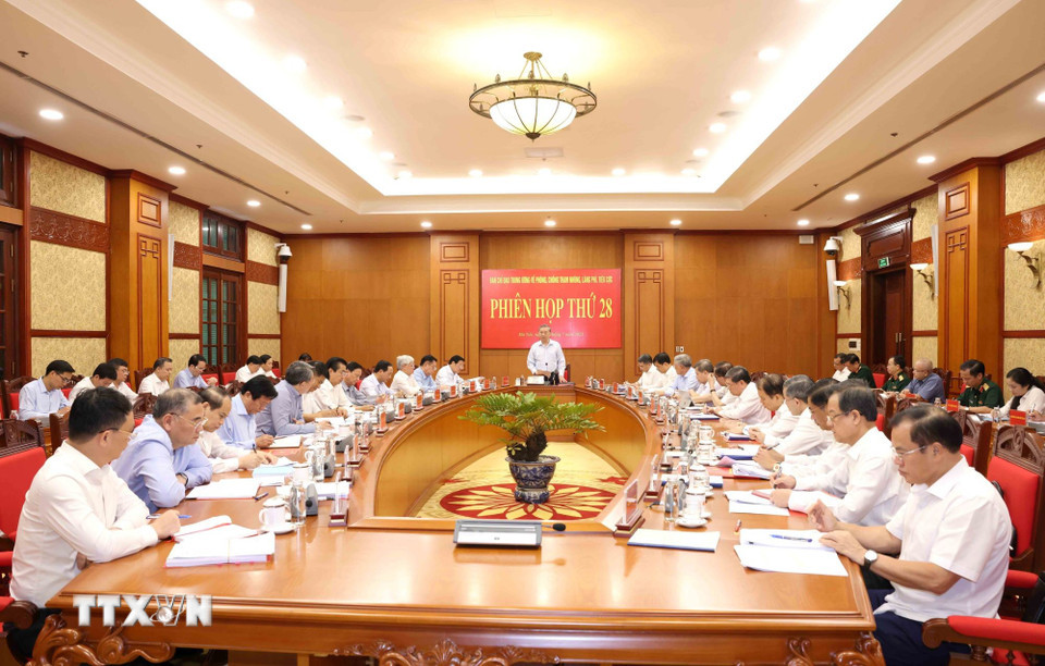 Tổng Bí thư Tô Lâm, Trưởng Ban Chỉ đạo Trung ương về phòng chống tham nhũng, lãng phí, tiêu cực, chủ trì Phiên họp thứ 28 của Ban Chỉ đạo.