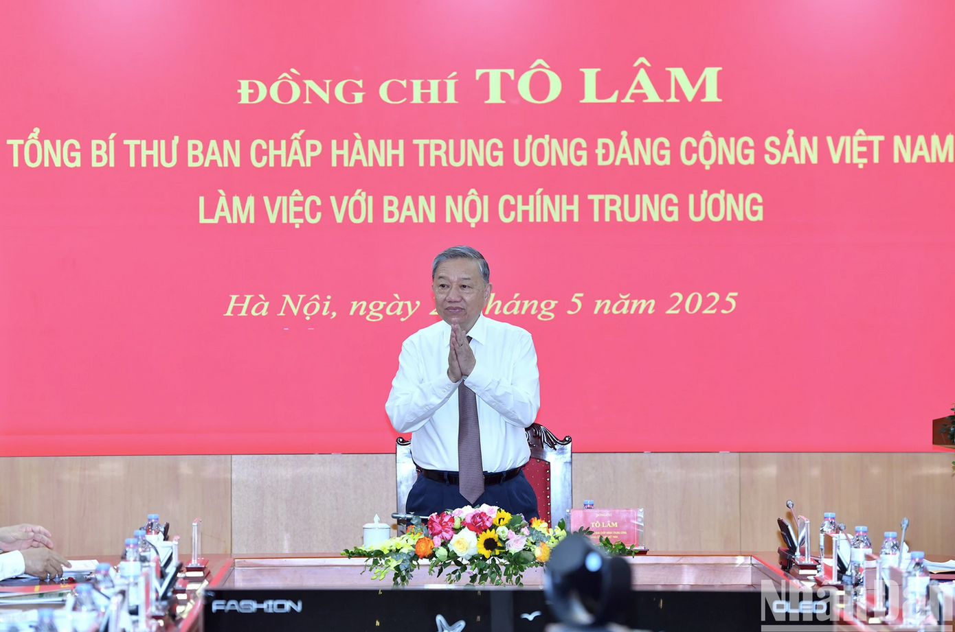 Tổng Bí thư Tô Lâm chủ trì buổi làm việc với Ban Nội chính Trung ương.