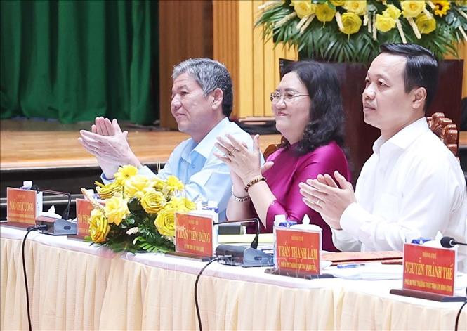 Các đại biểu dự buổi làm việc. Ảnh: Thống Nhất/TTXVN