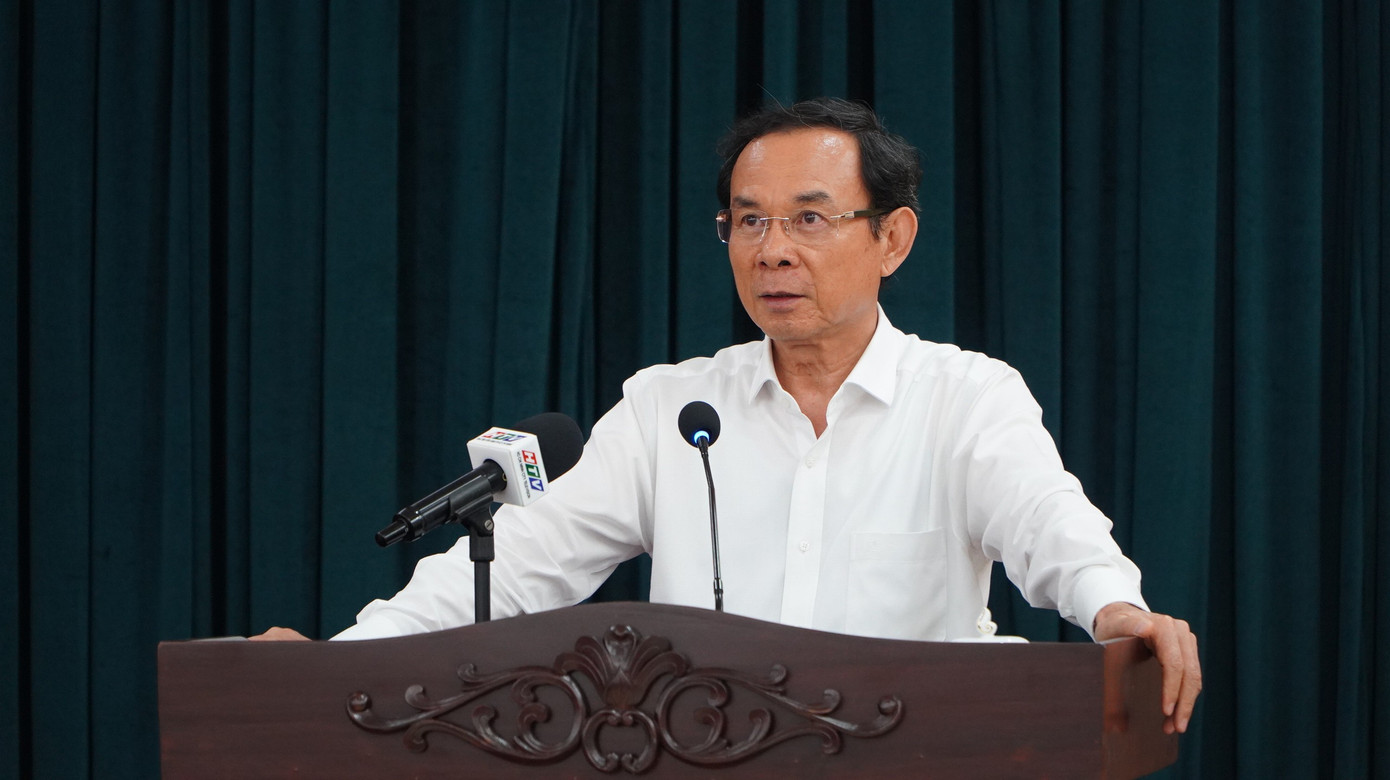 Bí thư Thành ủy TP HCM Nguyễn Văn Nên phát biểu kết luận tại phiên họp Bí thư Thành ủy TP HCM Nguyễn Văn Nên phát biểu kết luận tại phiên họp