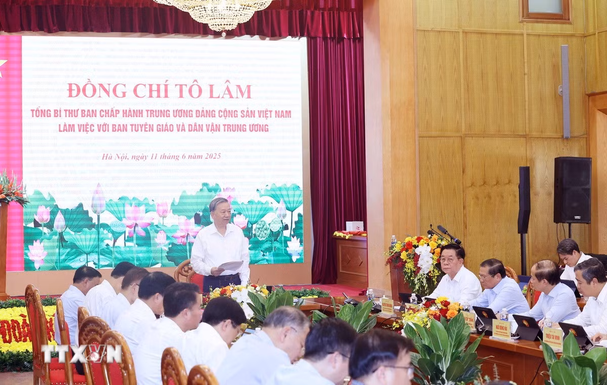 Tổng Bí thư Tô Lâm phát biểu chỉ đạo. (Ảnh: Thống Nhất/TTXVN). Tổng Bí thư Tô Lâm phát biểu chỉ đạo. (Ảnh: Thống Nhất/TTXVN).