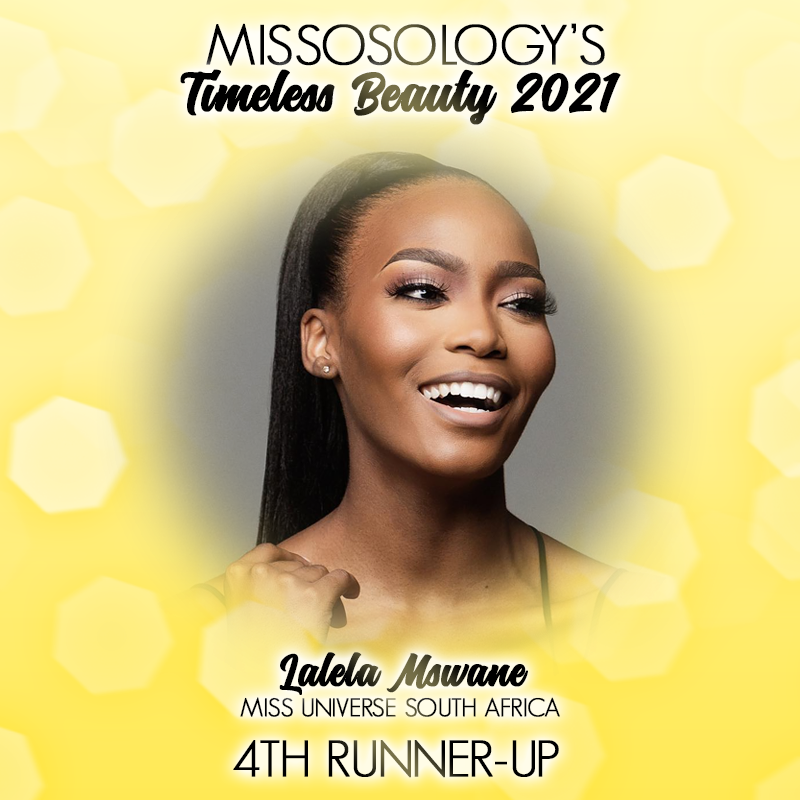 Đứng thứ 5 là Lalela Mswane - Á hậu 2 Hoa hậu Hoàn vũ 2021, Hoa hậu Siêu quốc gia 2022.