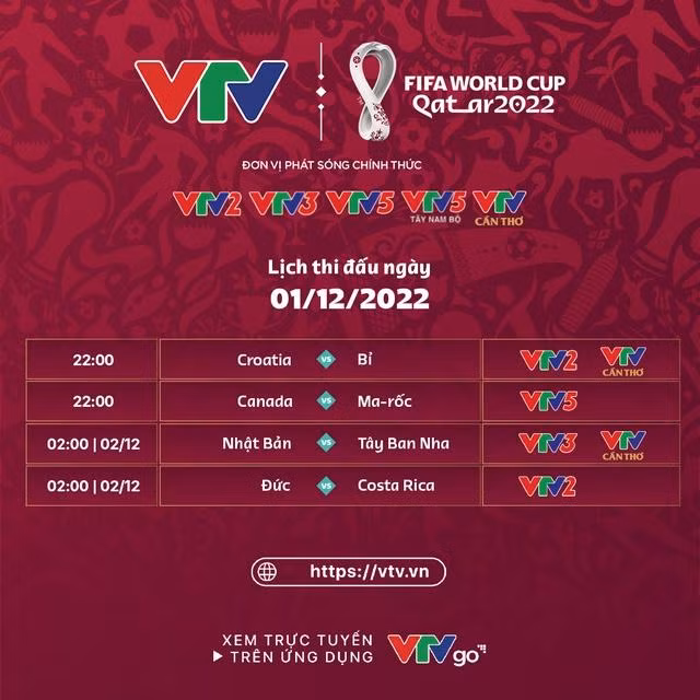 Lịch trực tiếp World Cup 2022 hôm nay Lịch trực tiếp World Cup 2022 hôm nay