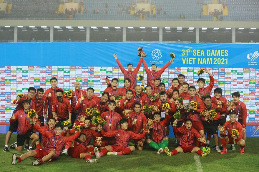 U23 Việt Nam giành chức vô địch tuyệt đối tại SEA Games 31. Ảnh: Như Ý