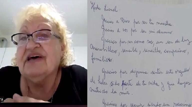 Bà Monica và bức thư viết tay gửi Messi Bà Monica và bức thư viết tay gửi Messi