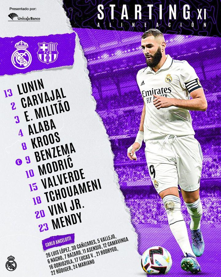 Real Madrid mất Courtois vì chấn thương, trong khi Rudiger và Rodrygo ngồi dự bị.