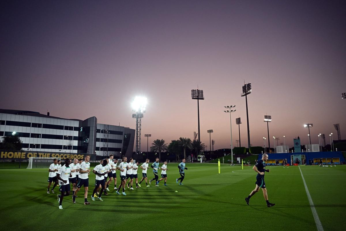 Các cầu thủ Australia tham gia buổi tập tại Học viện Aspire