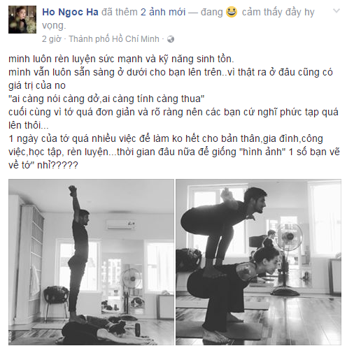 Dòng trạng thái đầy ẩn ý của Hồ Ngọc Hà ảnh 1