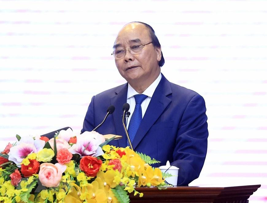 Chủ tịch nước Nguyễn Xuân Phúc phát biểu tại buổi làm việc. (Ảnh: Thống Nhất/TTXVN) Chủ tịch nước Nguyễn Xuân Phúc phát biểu tại buổi làm việc. (Ảnh: Thống Nhất/TTXVN)