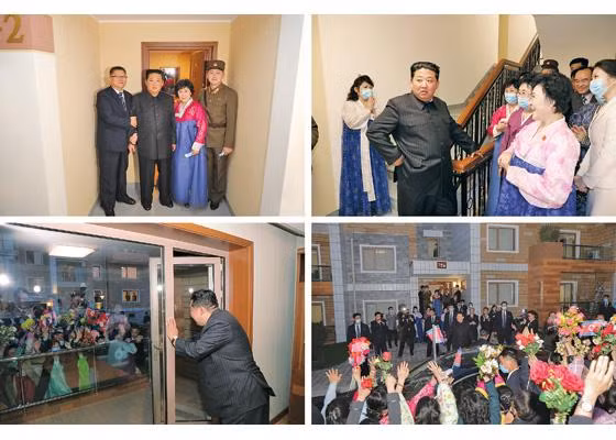 Cũng tại khu chung cư này, ông Kim đã tặng một căn hộ cao cấp cho bà Ri Chun Hi, người dẫn chương trình truyền hình nổi tiếng nhất Triều Tiên. Ảnh: Rodong Sinmun