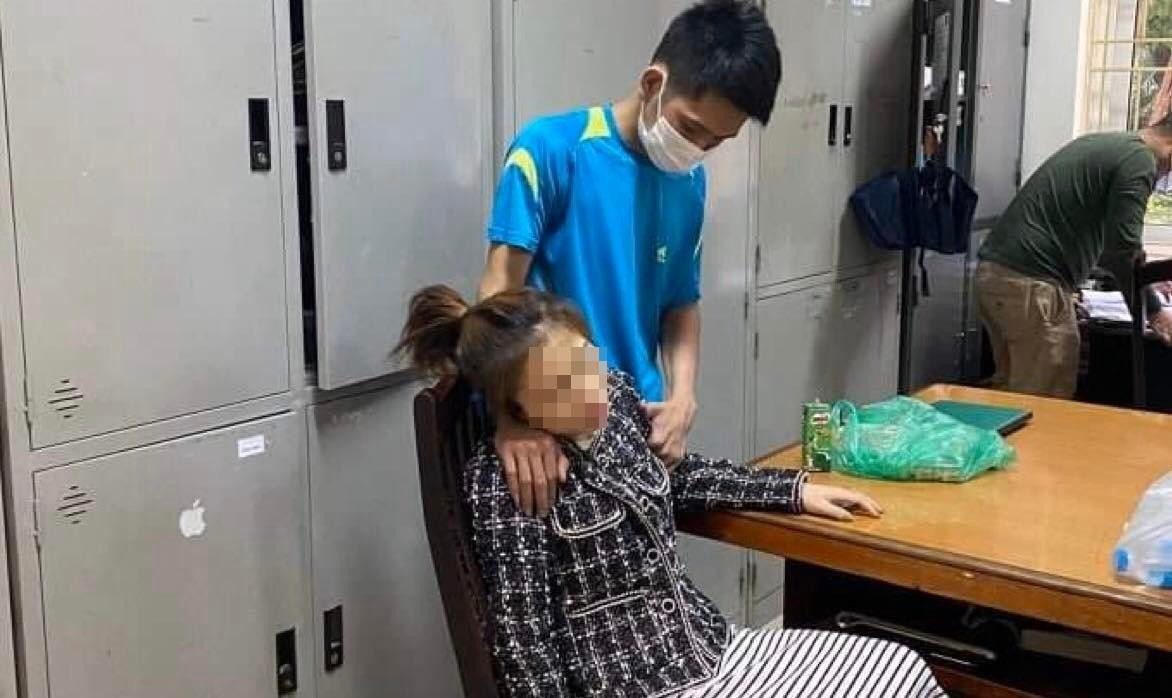 Trần Thị Thanh Hải tại cơ quan công an