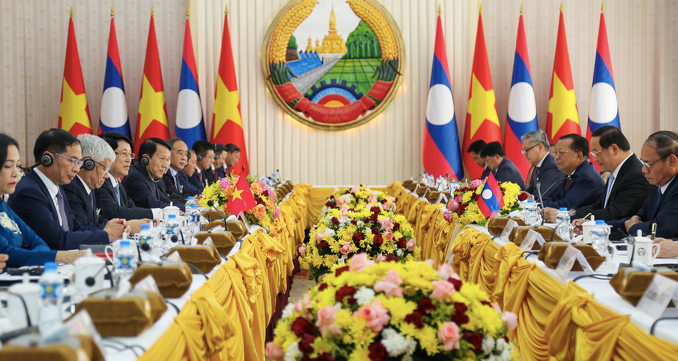 Toàn cảnh cuộc hội kiến. Ảnh: Nhandan