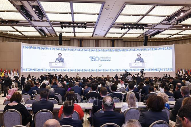 Phiên khai mạc Đại hội đồng IPU-150. Ảnh: TTXVN. Phiên khai mạc Đại hội đồng IPU-150. Ảnh: TTXVN.
