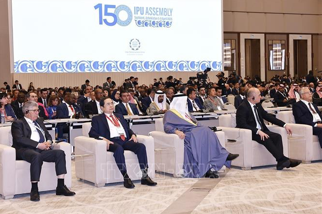 Chủ tịch Quốc hội Trần Thanh Mẫn dự Lễ khai mạc Đại hội đồng lần thứ 150 của Liên minh Nghị viện thế giới. Ảnh: TTXVN. Chủ tịch Quốc hội Trần Thanh Mẫn dự Lễ khai mạc Đại hội đồng lần thứ 150 của Liên minh Nghị viện thế giới. Ảnh: TTXVN.