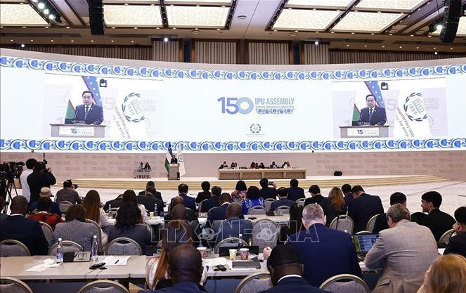 Quang cảnh phiên toàn thể cấp cao Đại hội đồng IPU-150. Ảnh: TTXVN. Quang cảnh phiên toàn thể cấp cao Đại hội đồng IPU-150. Ảnh: TTXVN.