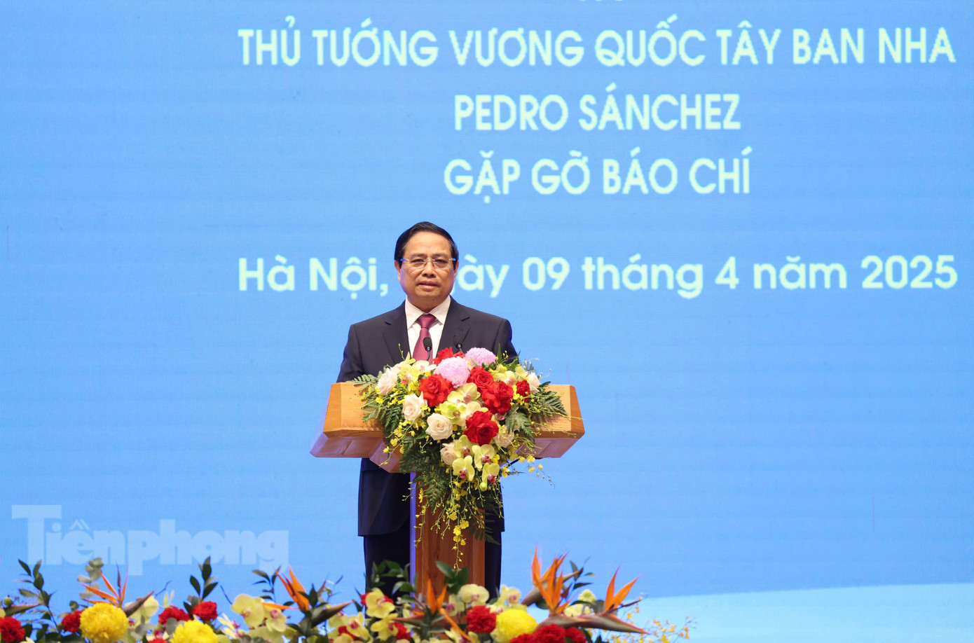 Thủ tướng Phạm Minh Chính phát biểu tại cuộc họp báo chung. (Ảnh: Như Ý)