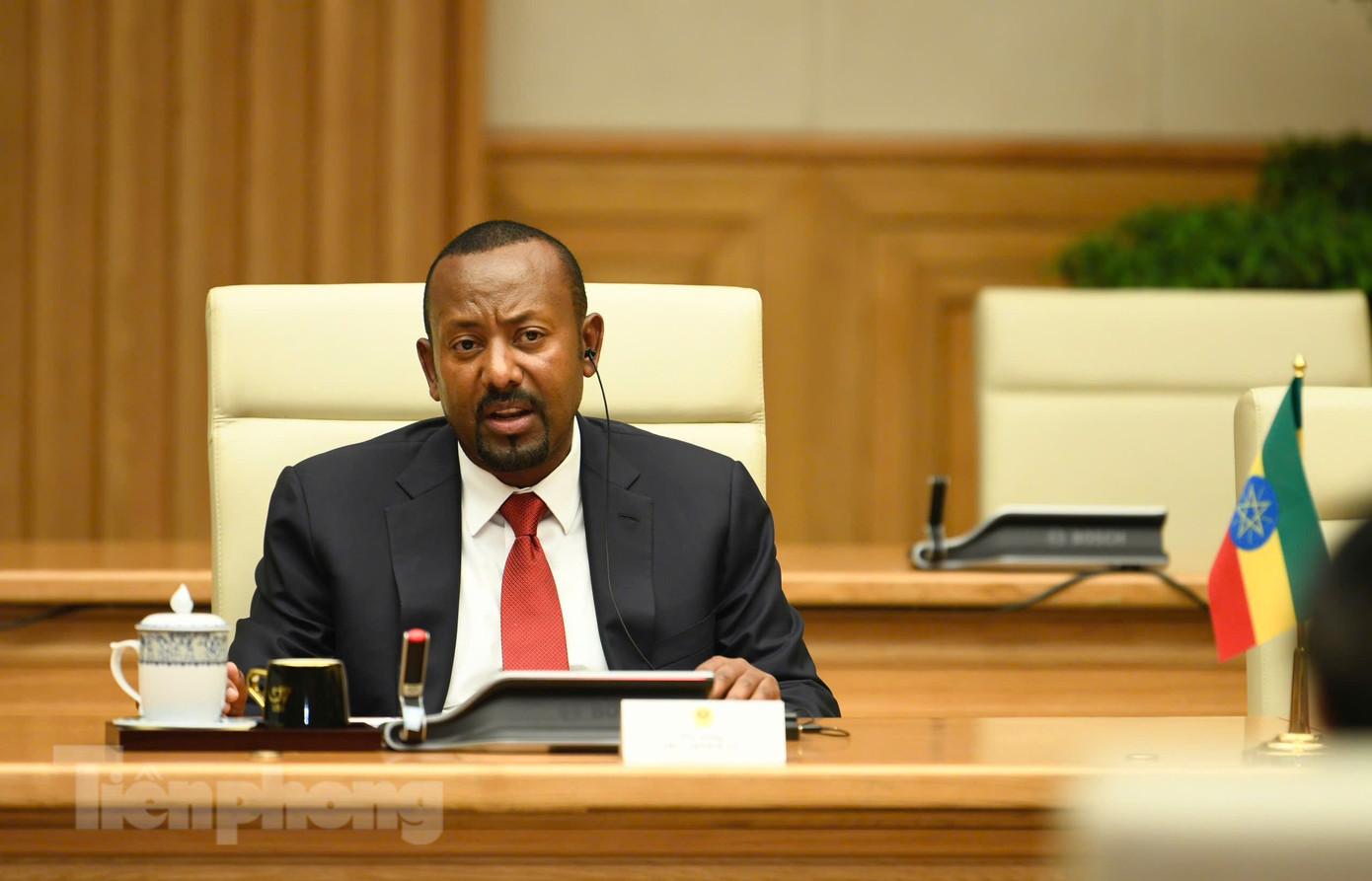 Thủ tướng Ethiopia Abiy Ahmed Ali trong cuộc hội đàm. Ảnh: Như Ý Thủ tướng Ethiopia Abiy Ahmed Ali trong cuộc hội đàm. Ảnh: Như Ý
