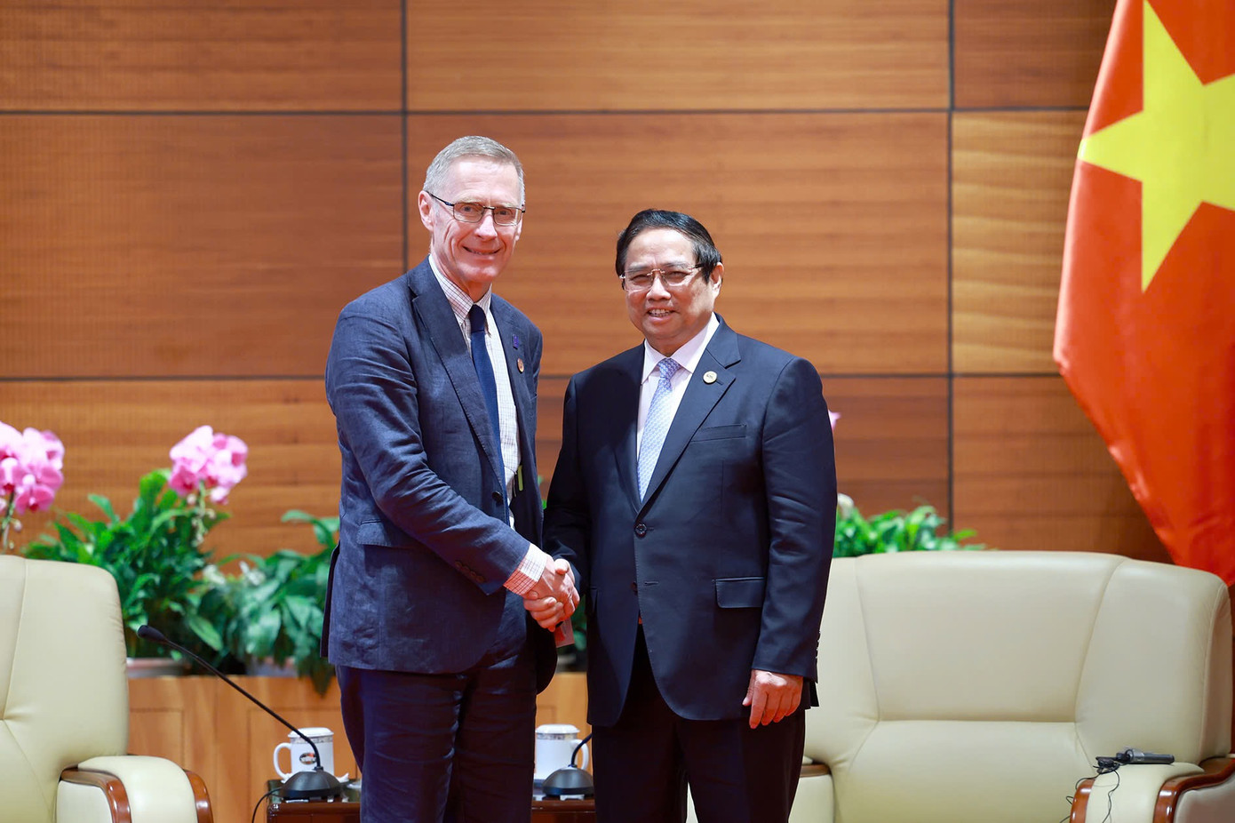 Thủ tướng Phạm Minh Chính tiếp Phó Chủ tịch IFAD Donal Brown ngày 17/4. Ảnh: VGP