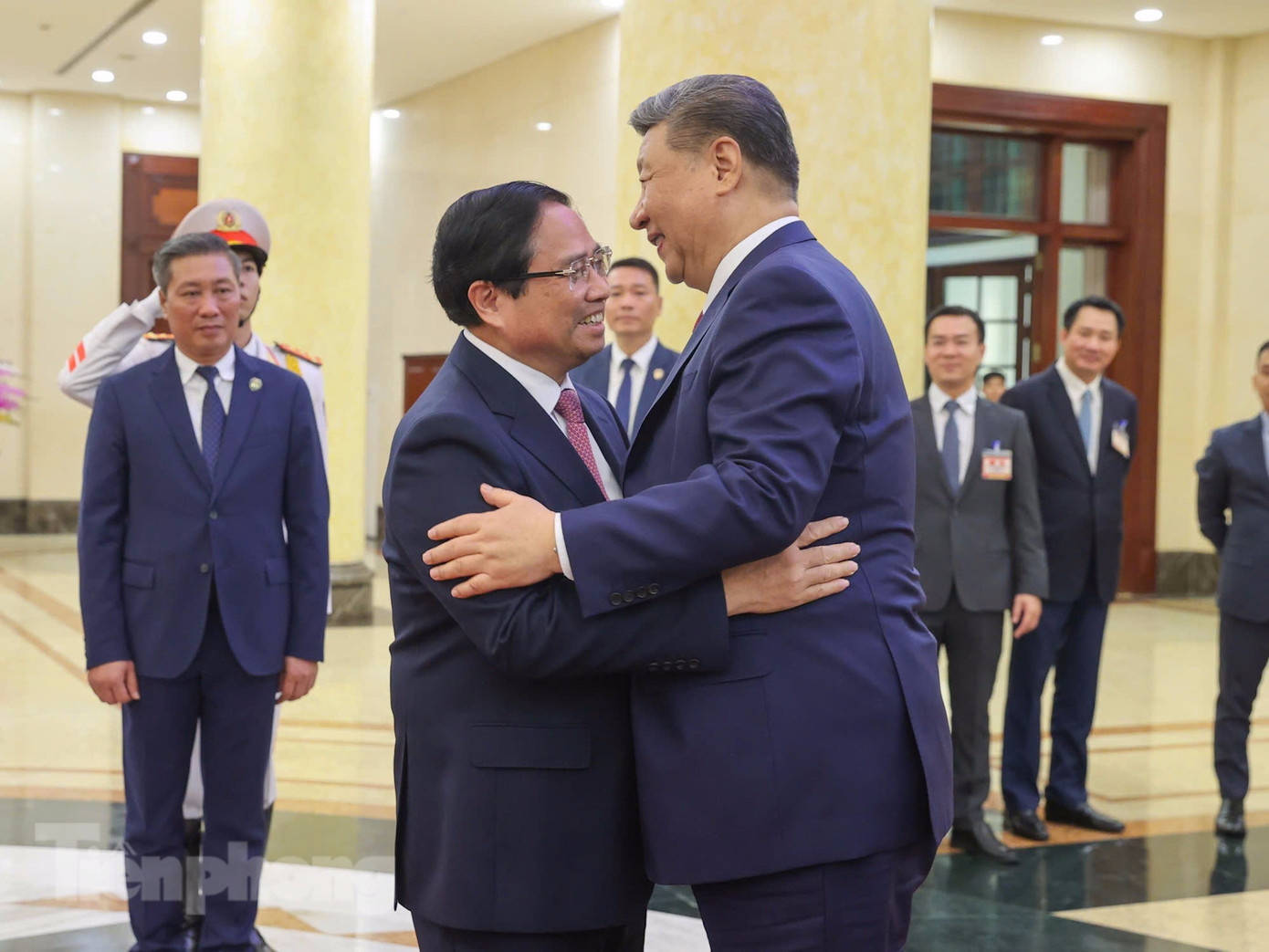 Thủ tướng Phạm Minh Chính và Tổng Bí thư, Chủ tịch nước Trung Quốc Tập Cận Bình. Ảnh: Như Ý