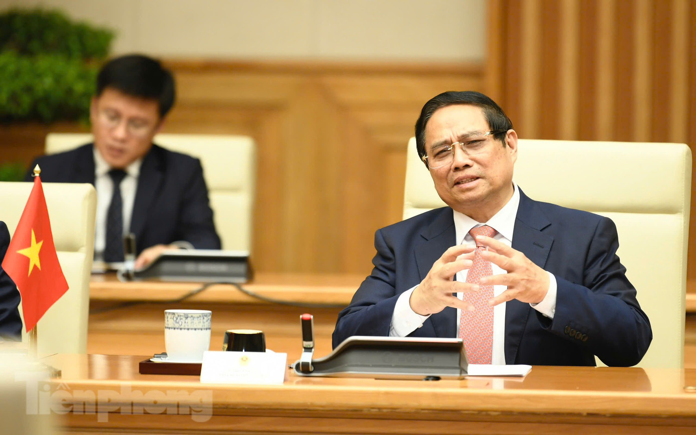 Thủ tướng Phạm Minh Chính phát biểu trong cuộc hội đàm với Thủ tướng Ethiopia. Ảnh: Như Ý Thủ tướng Phạm Minh Chính phát biểu trong cuộc hội đàm với Thủ tướng Ethiopia. Ảnh: Như Ý