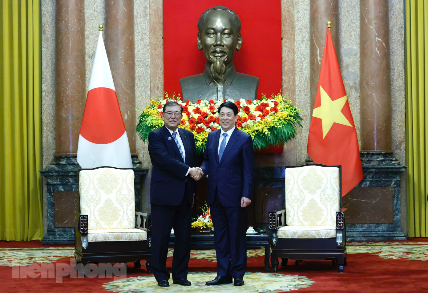 Chủ tịch nước Lương Cường và Thủ tướng Nhật Bản Ishiba Shigeru. Ảnh: Như Ý