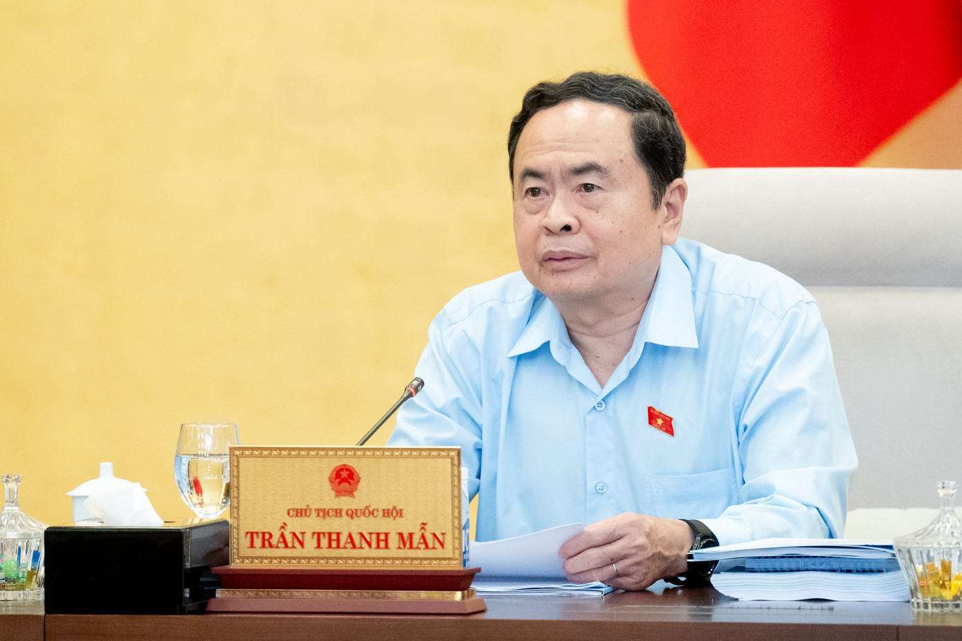 Chủ tịch Quốc hội Trần Thanh Mẫn phát biểu tại phiên họp