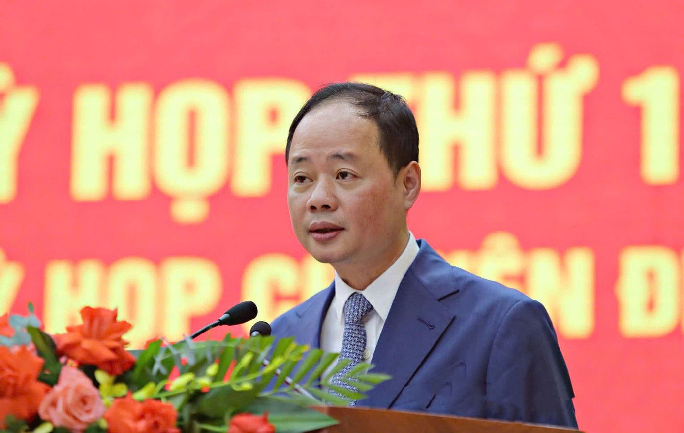 Chủ tịch UBND tỉnh Lâm Đồng Trần Hồng Thái phát biểu nhận nhiệm vụ. Ảnh: IT Chủ tịch UBND tỉnh Lâm Đồng Trần Hồng Thái phát biểu nhận nhiệm vụ. Ảnh: IT