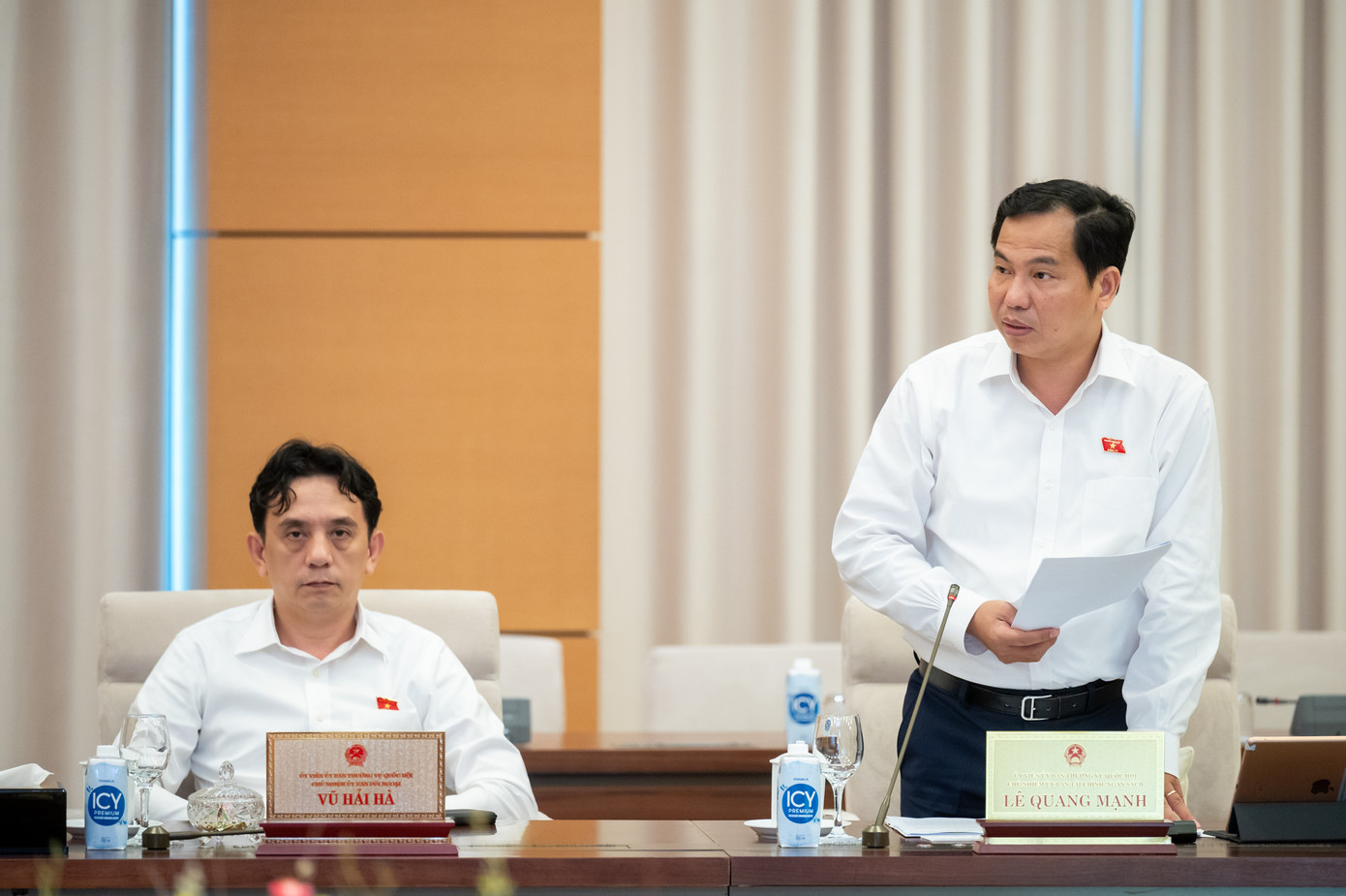 Chủ nhiệm Ủy ban Tài chính - Ngân sách Lê Quang Mạnh. Chủ nhiệm Ủy ban Tài chính - Ngân sách Lê Quang Mạnh.