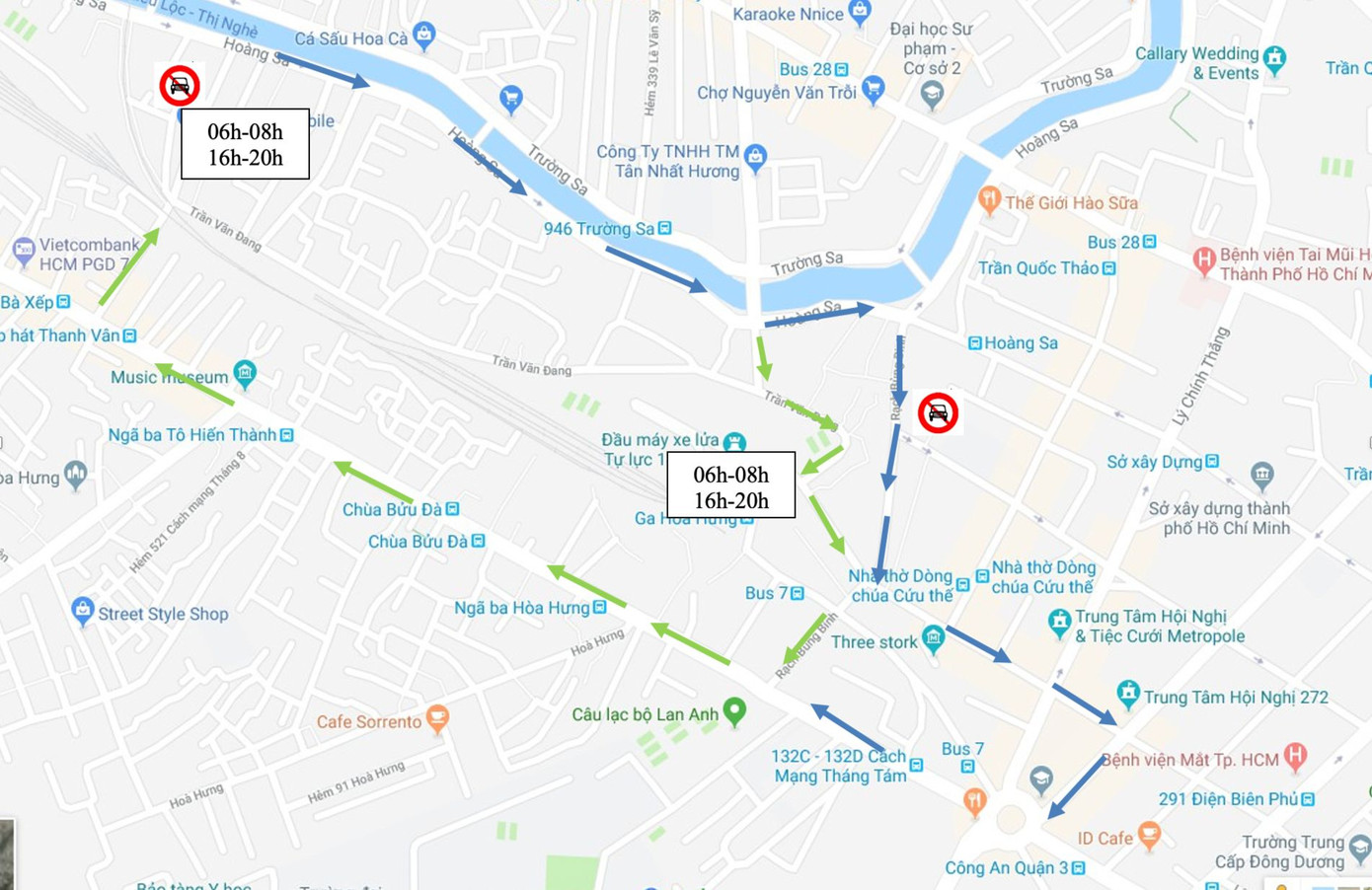 Phương án tổ chức giao thông và lộ trình thay thế.