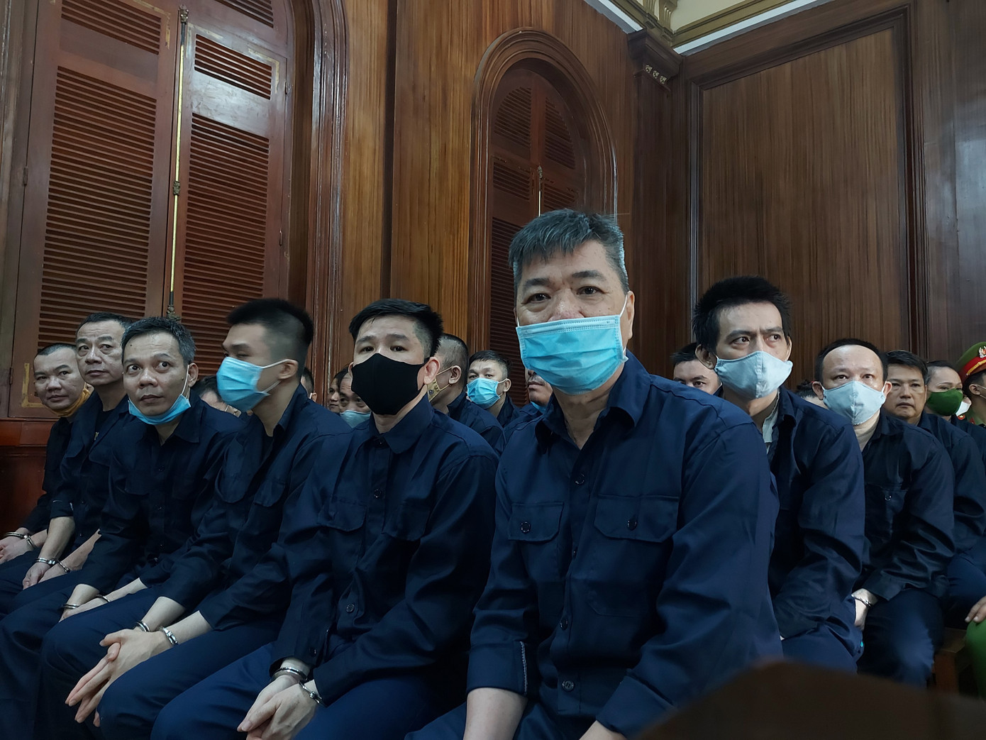 Các bị cáo tại phiên tòa.