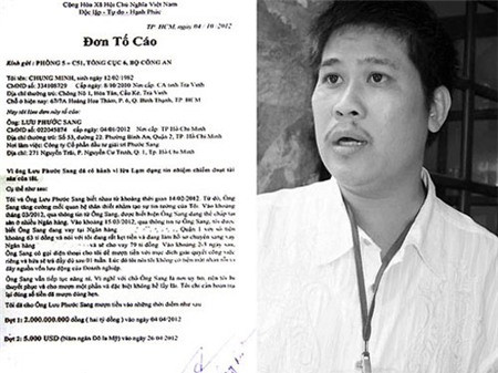 Phước Sang và đơn tố cáo của Chung Minh. Phước Sang và đơn tố cáo của Chung Minh