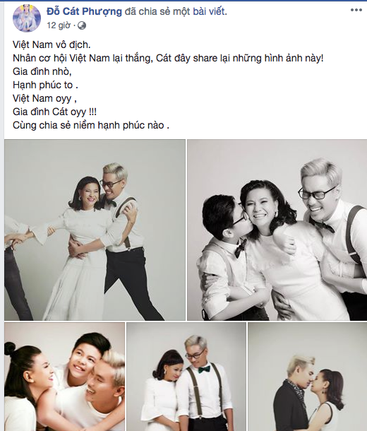 Cát Phượng tung ảnh tình tứ với Kiều Minh Tuấn mừng tuyển Olympic VN ảnh 1