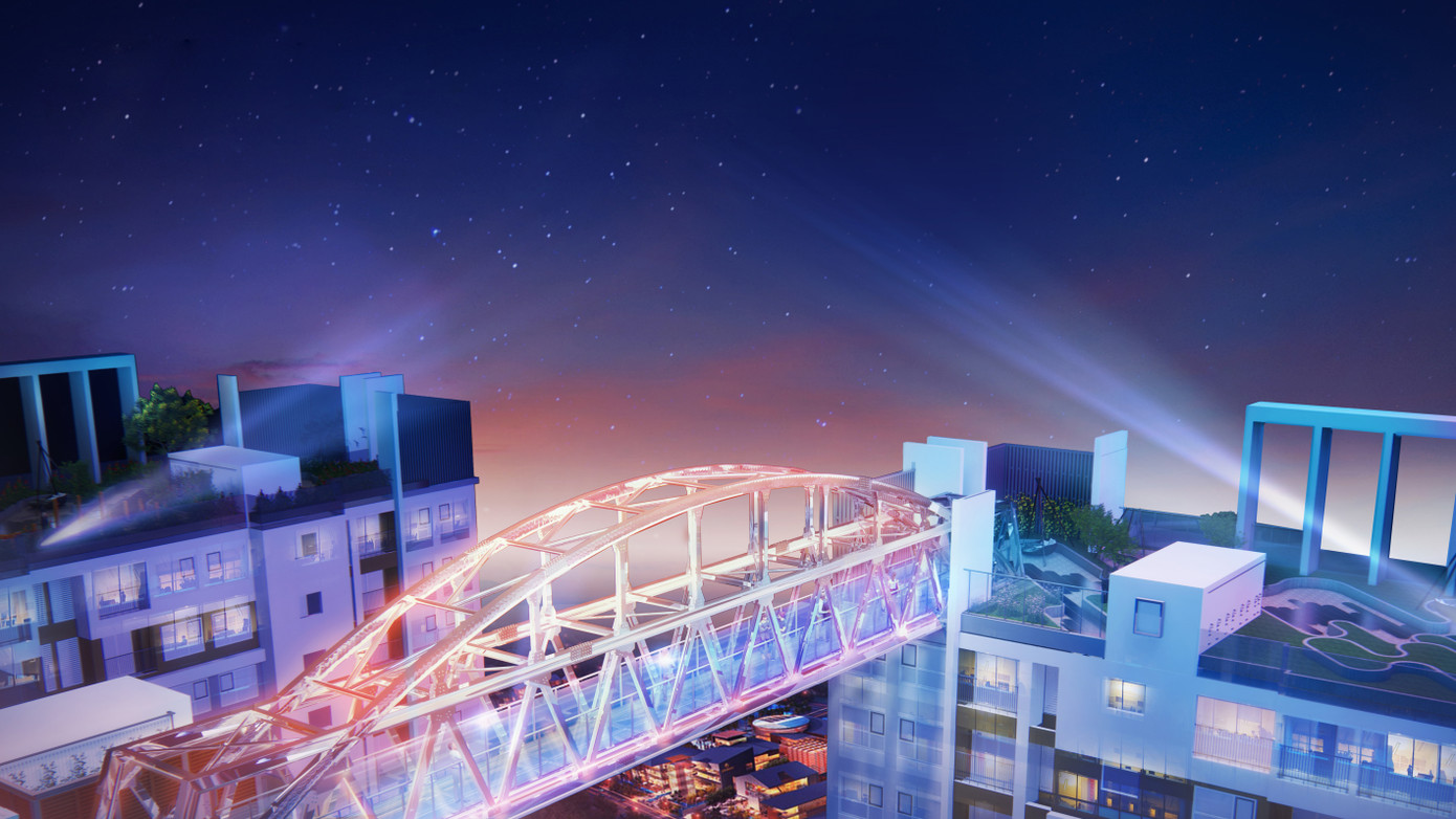 Cầu Happy Star sẽ chính thức xác lập kỷ lục ở hạng mục “Cầu kính trên không cao nhất Việt Nam nối liền 02 đỉnh tòa tháp”.