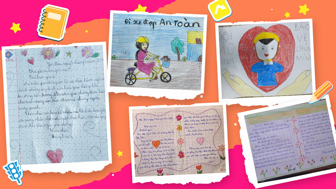 Những bức thư tay và tranh vẽ dành tặng “người đồng hành” được các em gửi gắm tình cảm