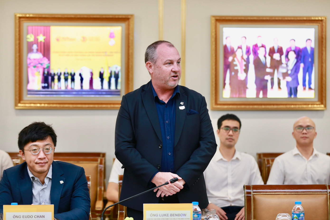 Ông Luke Benbow, Giám đốc Vận hành khu vực Đông Nam Á và Thái Bình Dương của Wyndham Hotels & Resort Asia Pacific phát biểu tại sự kiện Ông Luke Benbow, Giám đốc Vận hành khu vực Đông Nam Á và Thái Bình Dương của Wyndham Hotels & Resort Asia Pacific phát biểu tại sự kiện