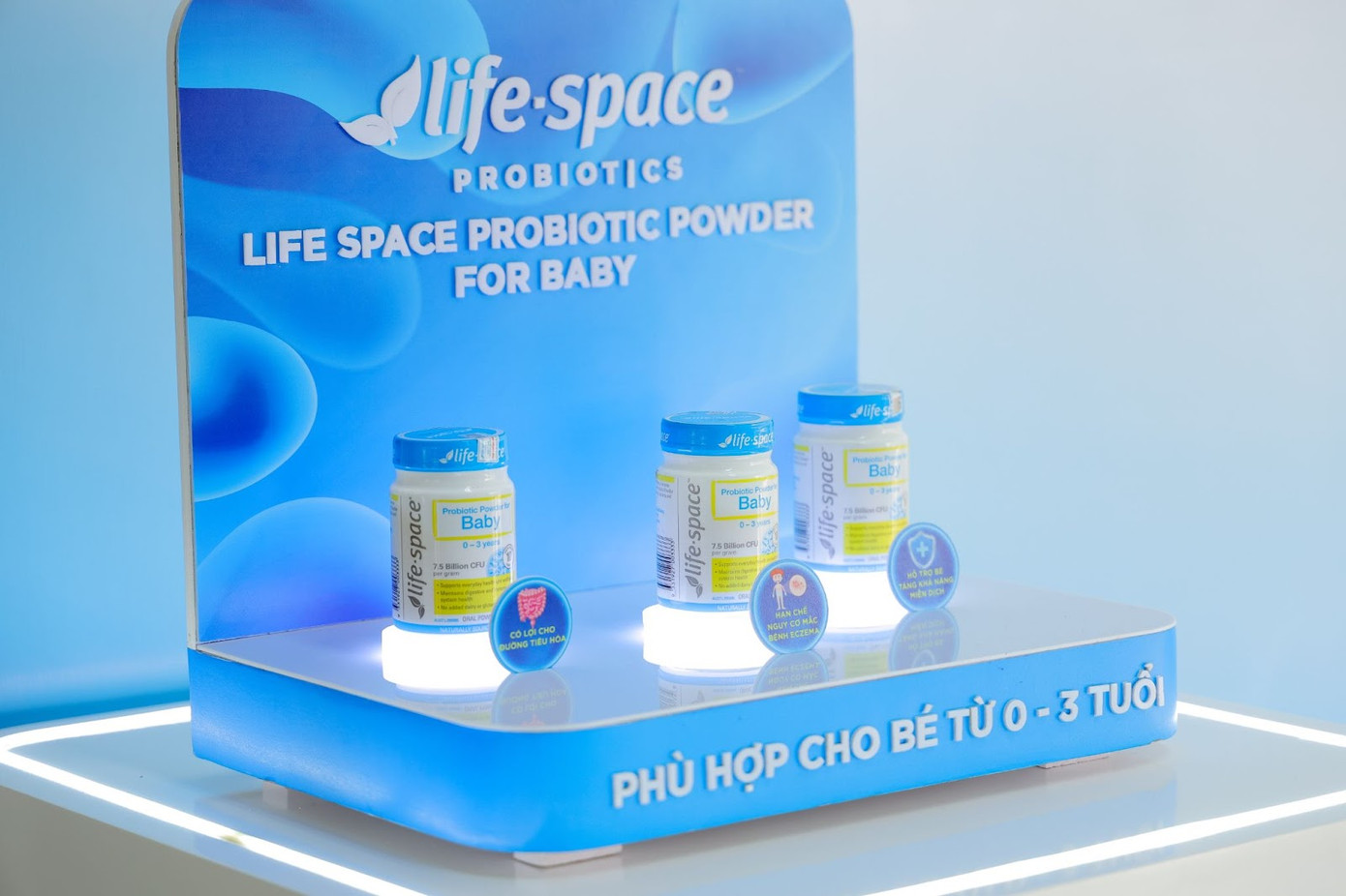 Đa dạng về chủng loại men vi sinh theo nhu cầu &amp; độ tuổi, sản phẩm Life-Space for Baby phù hợp cho các nhu cầu cần thiết về cân bằng hệ vi sinh đường ruột cho bé từ 0-3 tuổi.