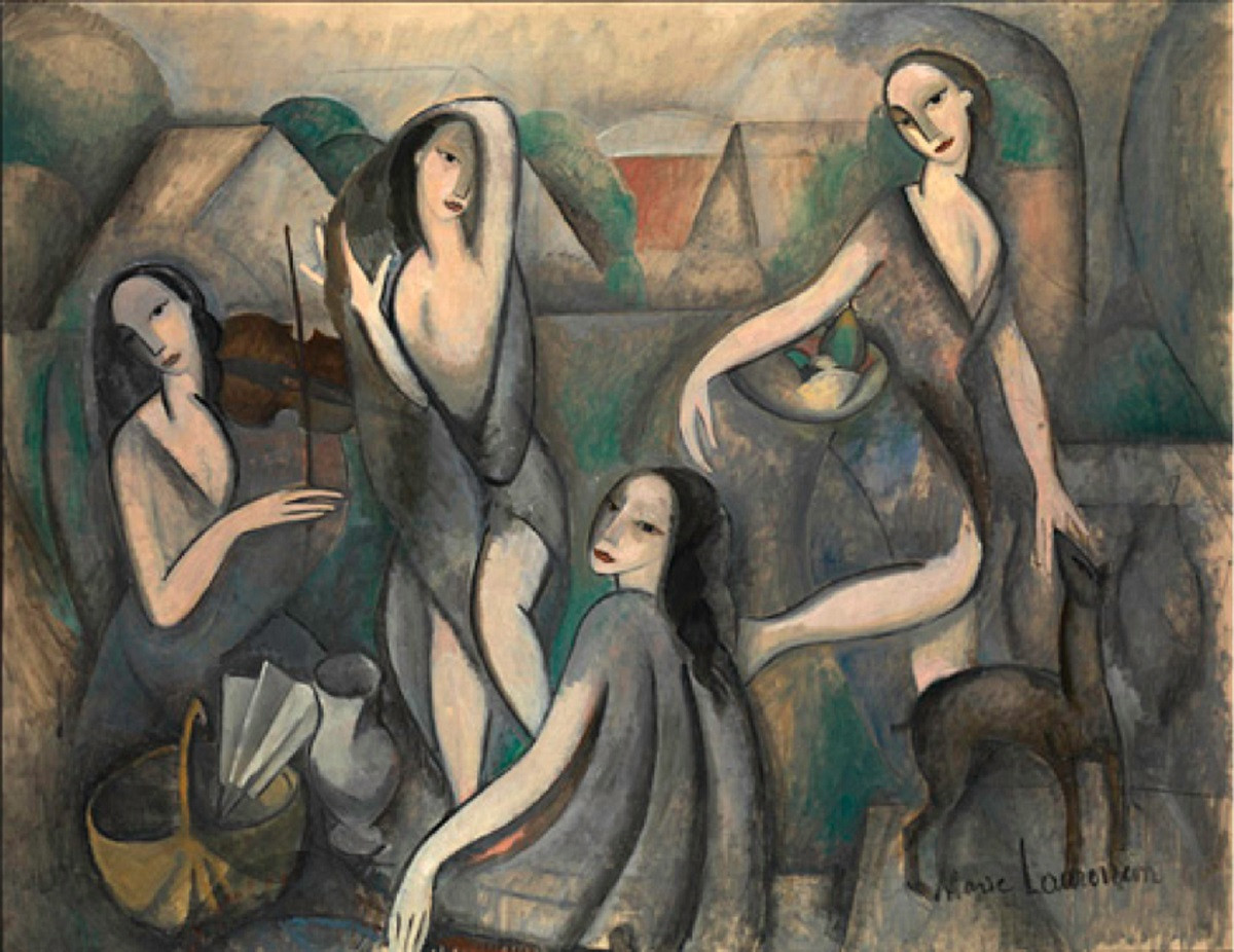 Tác phẩm YoungGirls - Những cô gái trẻ - Sơn dầu trên toan - 1910 – 1911 của nghệ sĩ Marie Laurencin