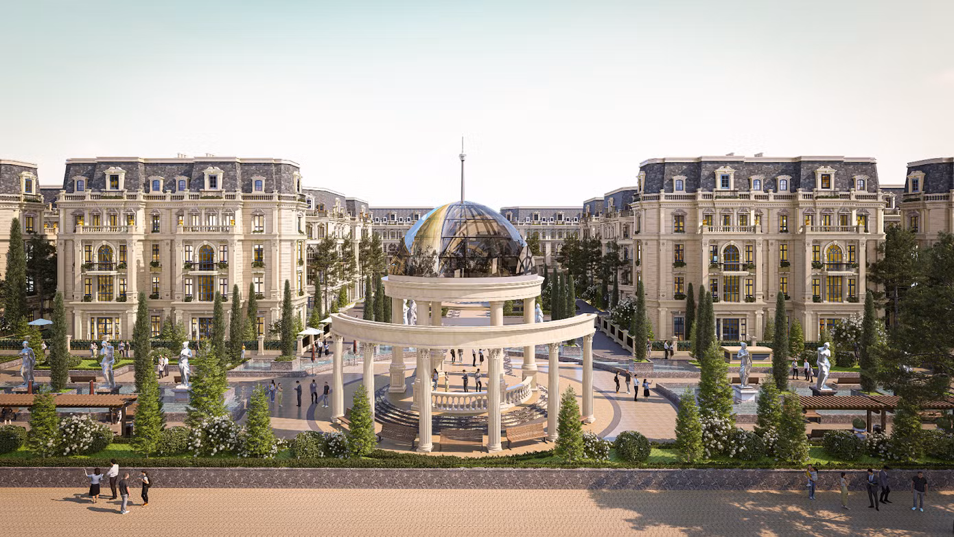 Cũng tại khu Tây Hồ Tây, một dự án khác của Sunshine Homes - Tổ hợp biệt thự nghỉ dưỡng và shophouse liền kề mang phong cách hoàng gia châu Âu, hiện đã hoàn thành cất nóc và đang được SCG triển khai công tác thi công hoàn thiện tích cực.