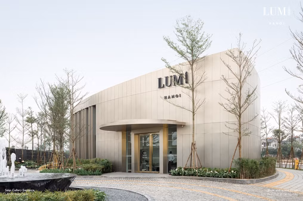 Thiết kế hình chiếc lá đầy ấn tượng của Văn phòng bán hàng và căn hộ mẫu Lumi Hanoi Lumi Hanoi (Lumi Hanoi Sales Gallery) Ảnh: CapitaLand Development