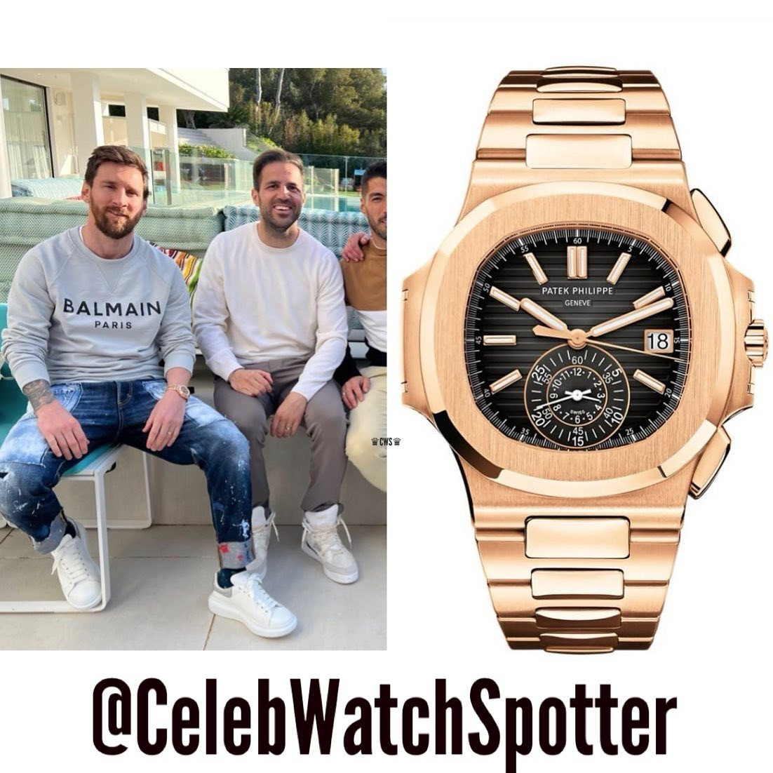 Messi sở hữu ba chiếc Patek Philippe Nautilus. Ảnh: Twitter. Messi sở hữu ba chiếc Patek Philippe Nautilus. Ảnh: Twitter.