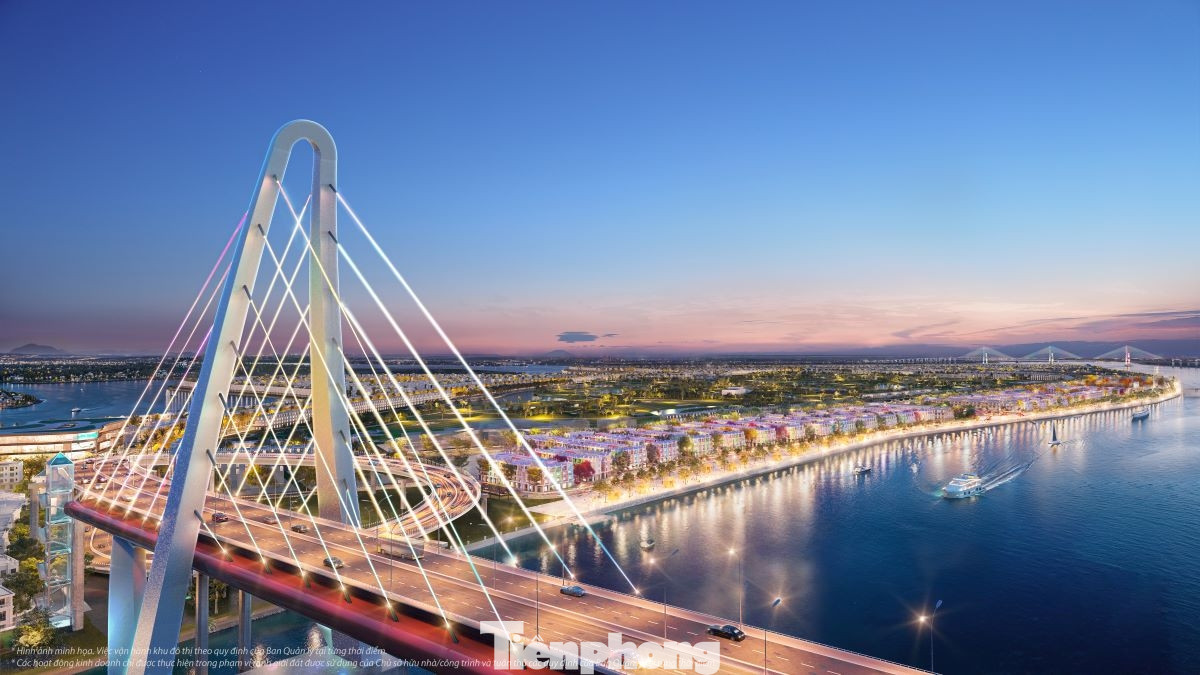 Phối cảnh 3D của cầu Hoàng Gia (Máy Chai) kết nối giữa TP Hải Phòng với đảo Vũ Yên (huyện Thủy Nguyên).