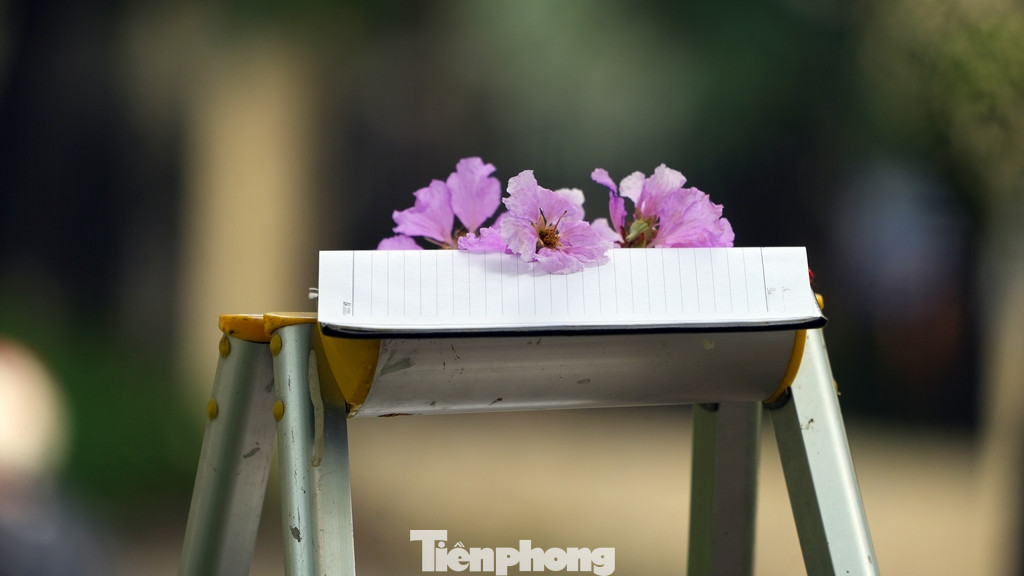 Hàng rào chắn bằng sắt ở đây còn mang cho bức ảnh nét cổ điển riêng của Hà Nội. Một số người còn mang thêm cả đạo cụ, thang nhôm để lựa chọn những góc máy đẹp nhất.