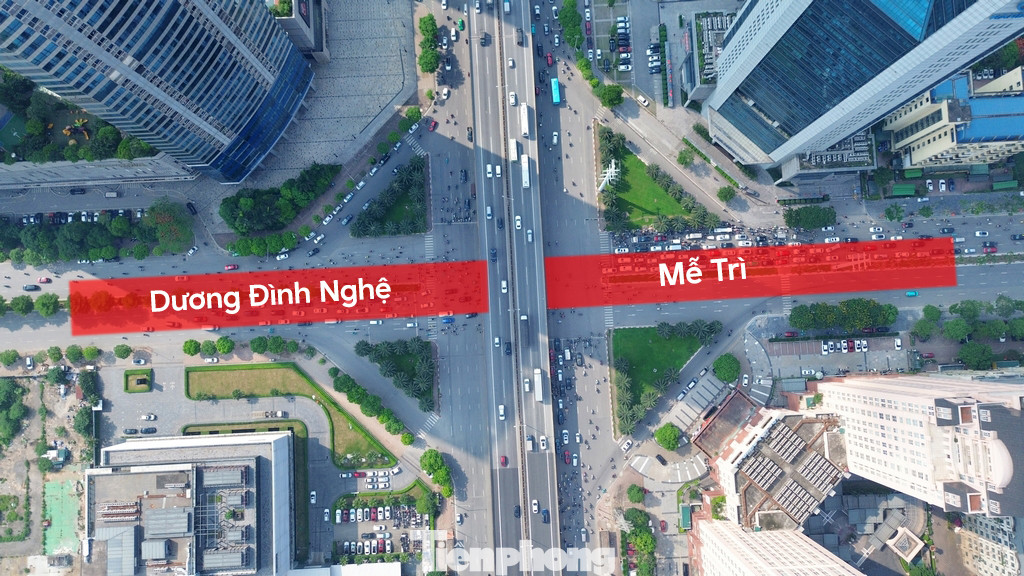 Điểm đầu trên đường Mễ Trì cách vị trí nút giao khoảng 500m, điểm cuối trên đường Dương Đình Nghệ cách vị trí nút giao khoảng 500m. Điểm đầu trên đường Mễ Trì cách vị trí nút giao khoảng 500m, điểm cuối trên đường Dương Đình Nghệ cách vị trí nút giao khoảng 500m.