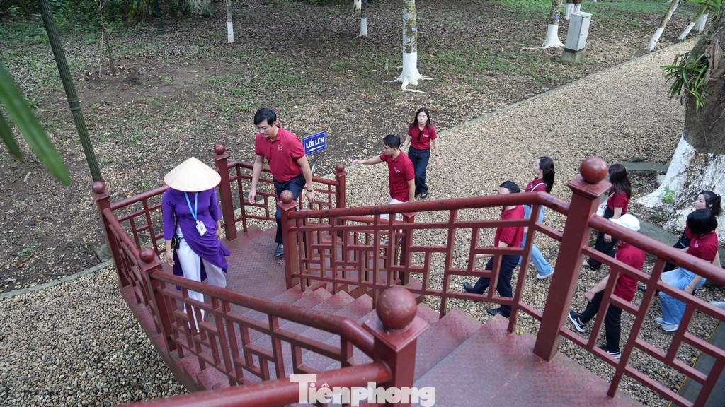 Không gian và cảnh quan xanh mướt của cây rừng ở khu di tích khiến mọi người như được trở về với thiên nhiên của cỏ cây hoa lá.