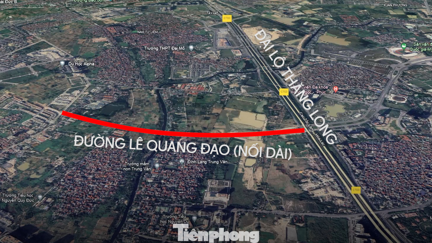 Đường Lê Quang Đạo (kéo dài), đoạn từ Đại lộ Thăng Long (quận Nam Từ Liêm) đến vị trí ranh giới Khu đô thị Dương Nội (quận Hà Đông) do UBND quận Nam Từ Liêm làm chủ đầu tư.