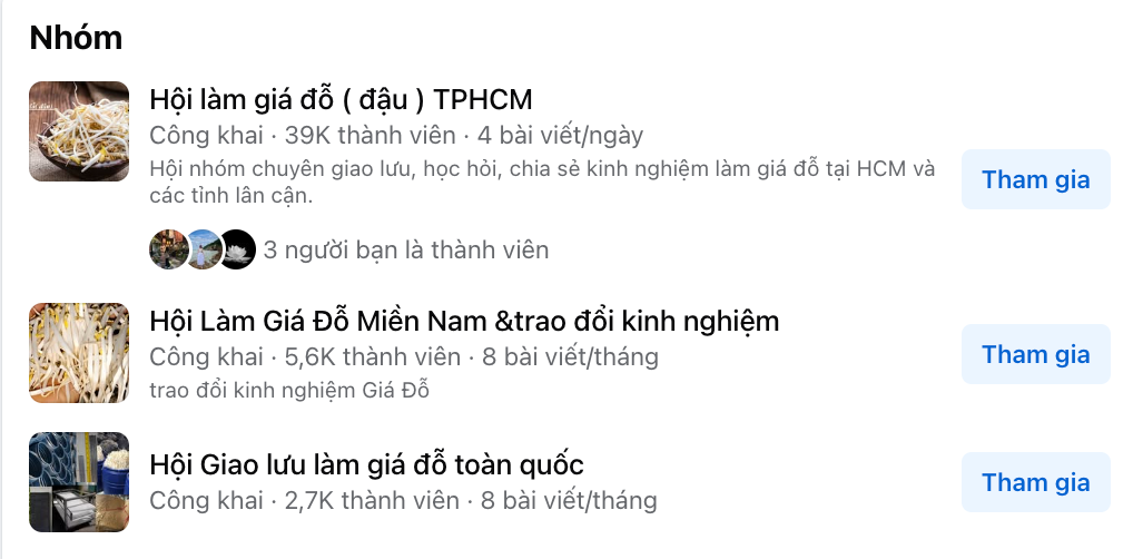 Các hội nhóm làm giá đỗ bỗng nhiên hot trở lại. Ảnh: FB