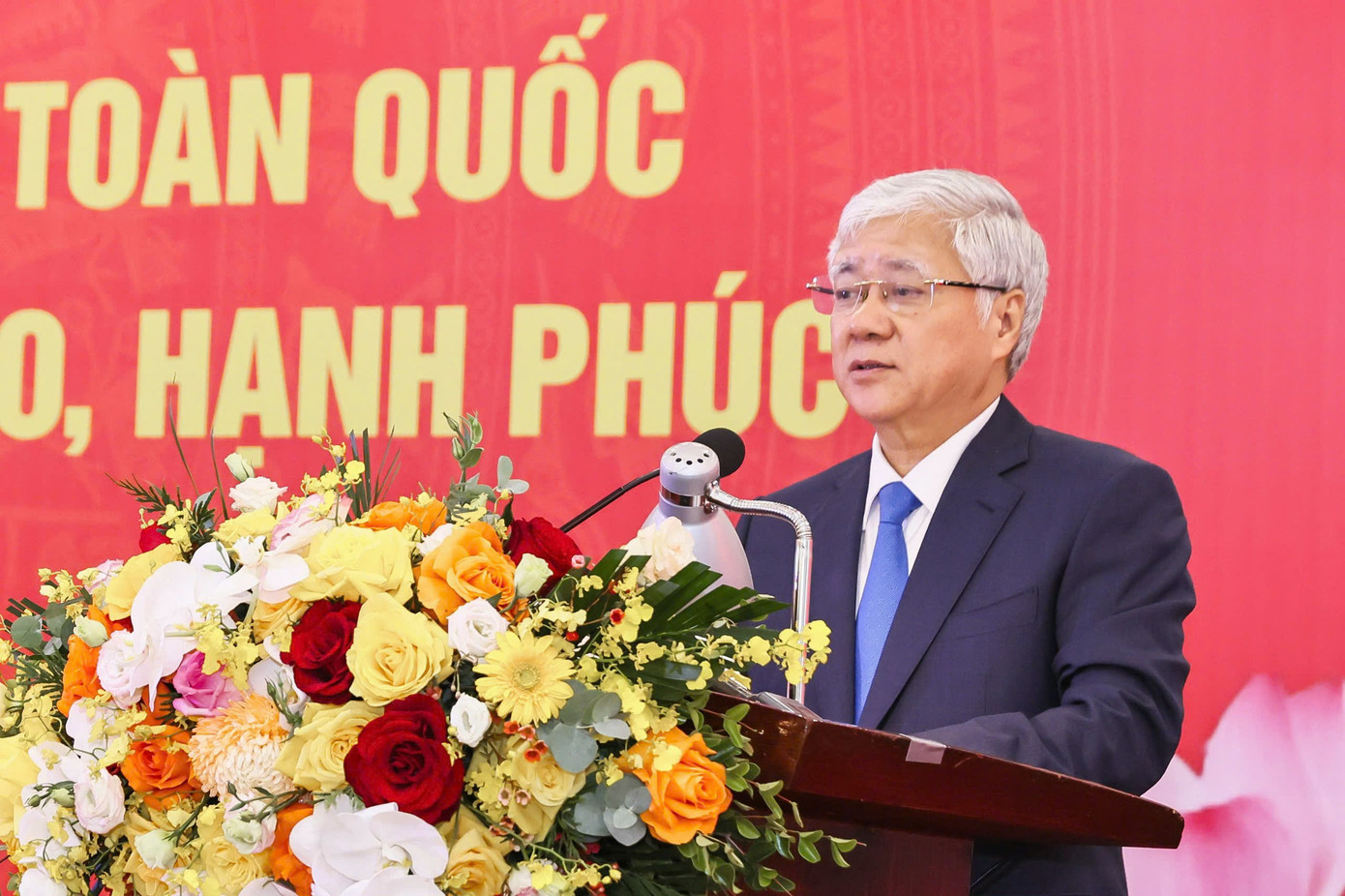 Ông Đỗ Văn Chiến - Ủy viên Bộ Chính trị, Bí thư T.Ư Đảng, Chủ tịch Ủy ban T.Ư Mặt trận Tổ quốc Việt Nam phát biểu tại chương trình.