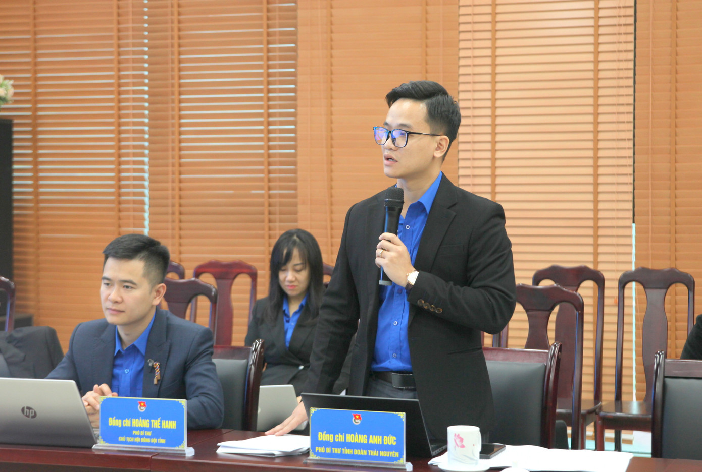 Đại diện các Tỉnh Đoàn trong cụm phát biểu tại hội nghị.